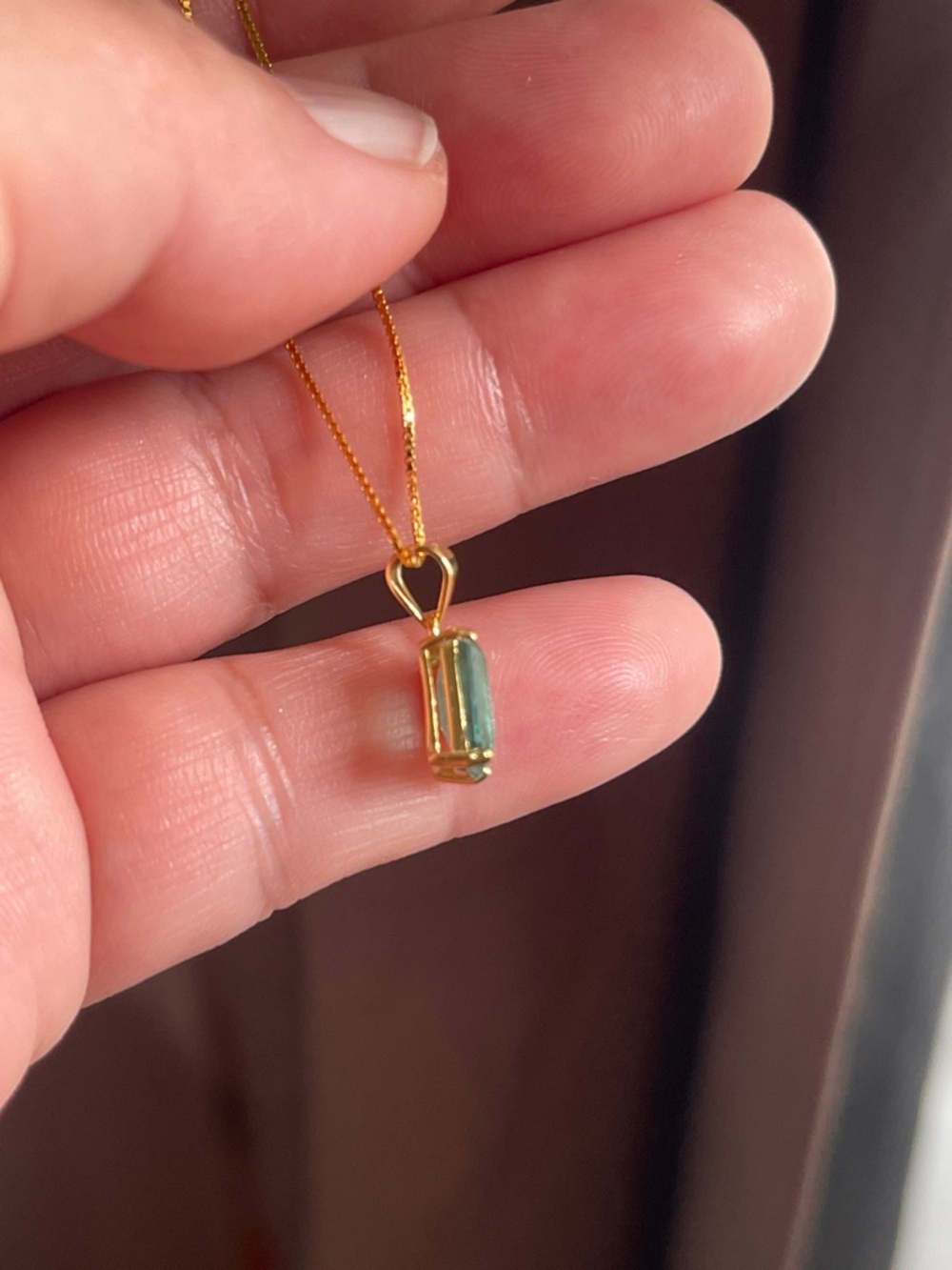 Certified Natural Zambian Minor Emerald Gemstone Pendant 18k GP 925 Silver - Picture 4 of 10